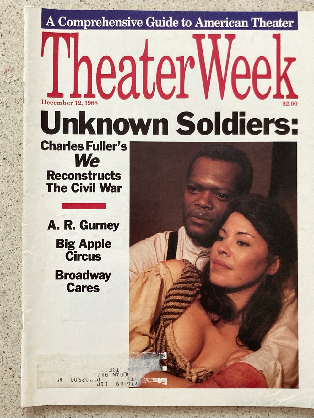 Theater Week Magazine December 12 1988 Label Attached - Missing Main Article
